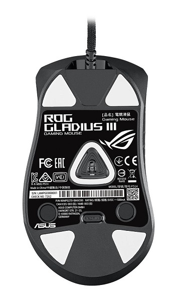 Preview: ASUS ROG Gladius III Maus Gaming rechts USB Typ-A links