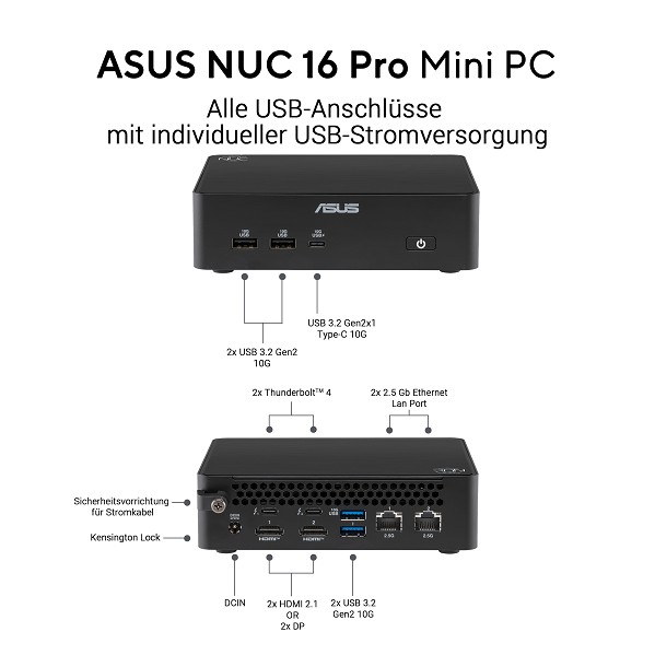 Preview: ASUS NUC 16 Pro Slim Mini PC RNUC16GDKW96C4N2 (Int hinten