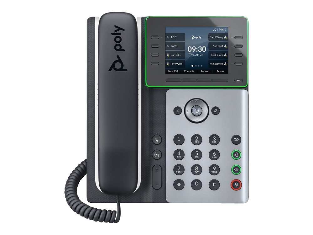 Poly Edge E350 - VoIP-Telefon mit Rufnummernanzeig hinten