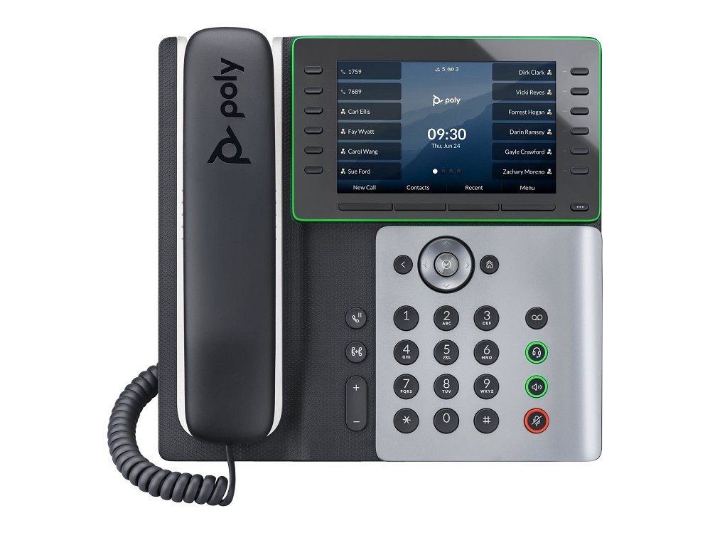 Poly Edge E550 - VoIP-Telefon mit Rufnummernanzeig links