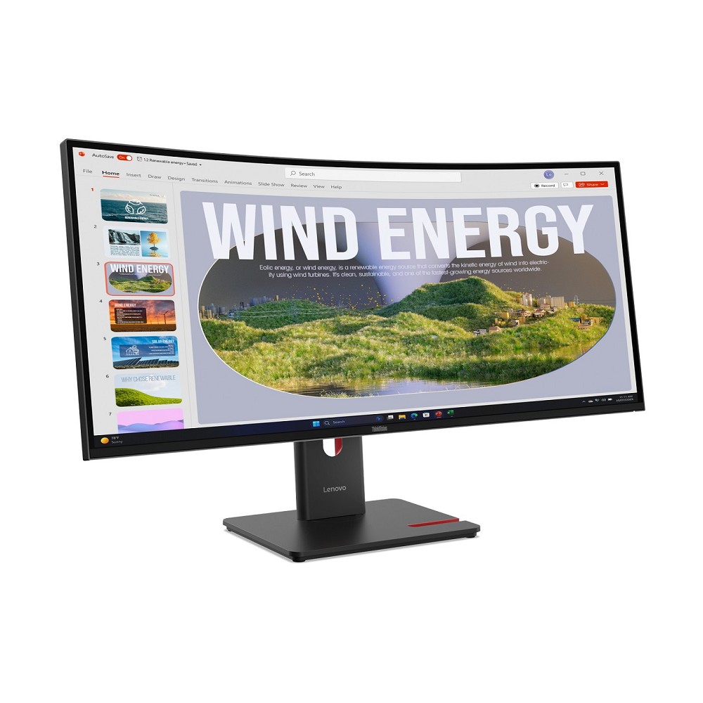 Lenovo ThinkVision T34WD-40 - LED-Monitor - gebogen - 86.4 c rechts