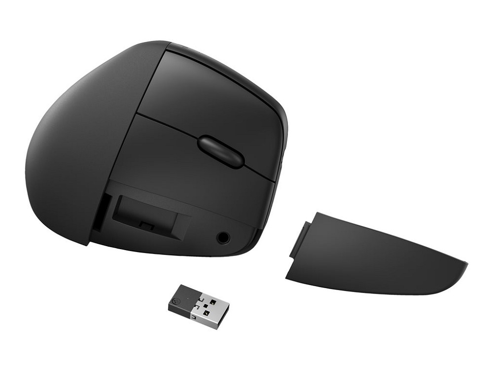 HP 925 - vertikale Maus - 2.4 GHz, Bluetooth 5.3 - Schwarz hinten