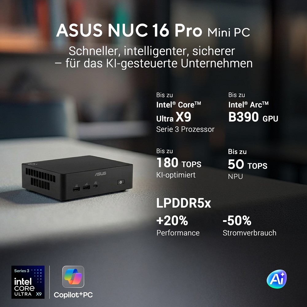 ASUS NUC 16 Pro Slim Mini PC RNUC16GDKU7684N2 (Int links