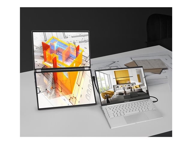 ASUS ZenScreen Duo OLED MQ149CD - Dual-OLED-Monito vorn rechts