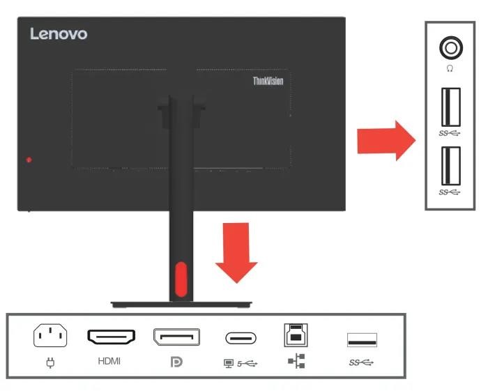 Lenovo ThinkVision T32h-30 - LED-Monitor - 80 cm (31.5") vorn links