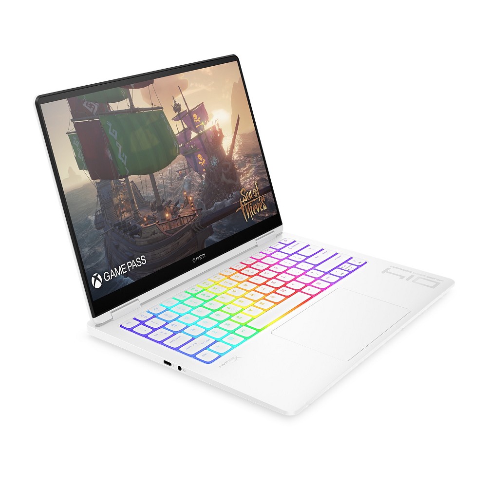 HP OMEN Transcend Laptop 14-fb1196ng, Ceramic Whit hinten